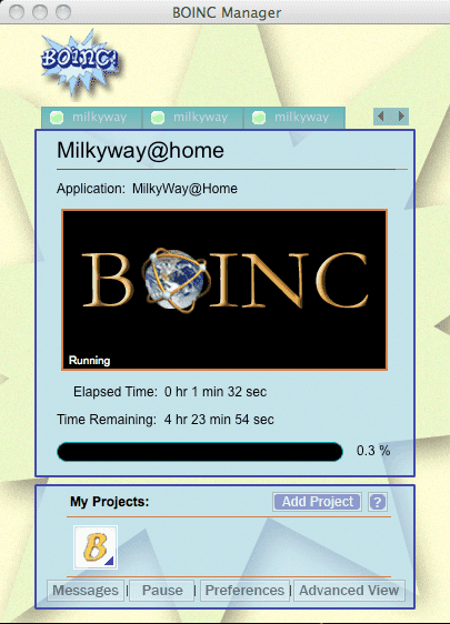 BOINC Screenshot 5 - Milkyway@home running