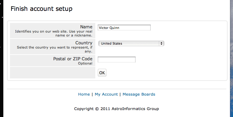 BOINC Screenshot 4 - Finish account setup